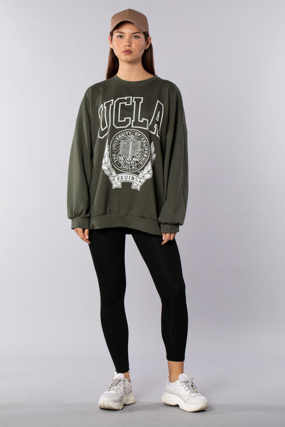 Ucla baskılı sweatshırt-502 Haki
