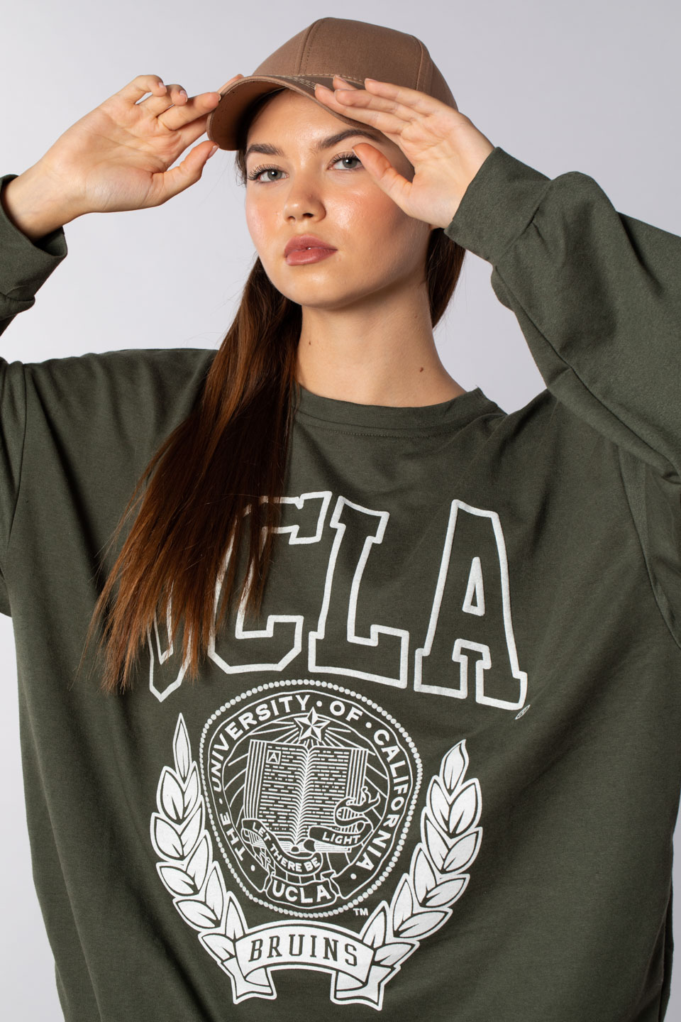 Ucla baskılı sweatshırt-502 Haki