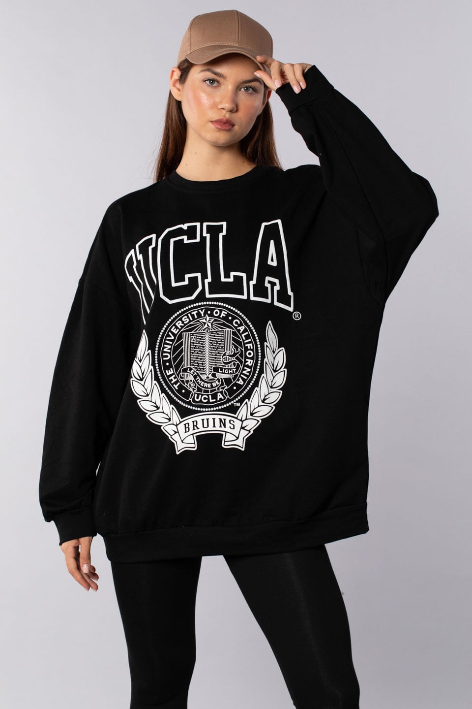 Ucla baskılı sweatshırt-502 Siyah