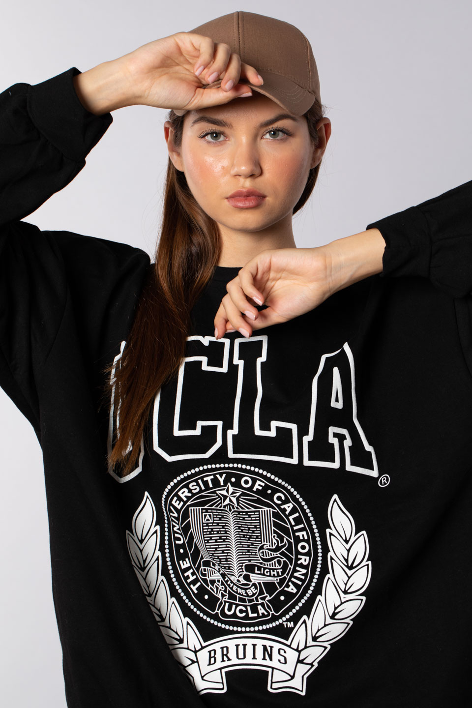 Ucla baskılı sweatshırt-502 Siyah