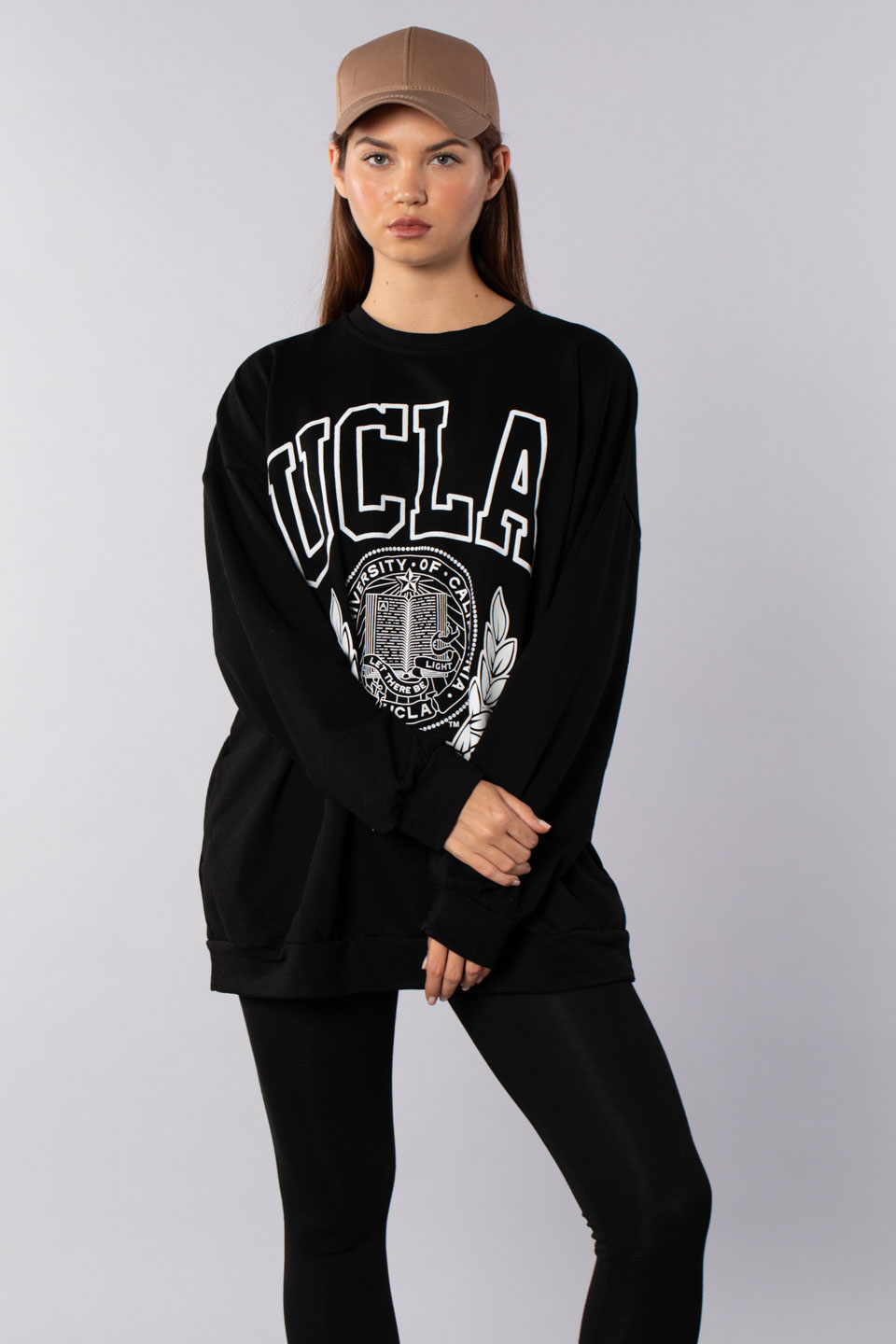 Ucla baskılı sweatshırt-502 Siyah