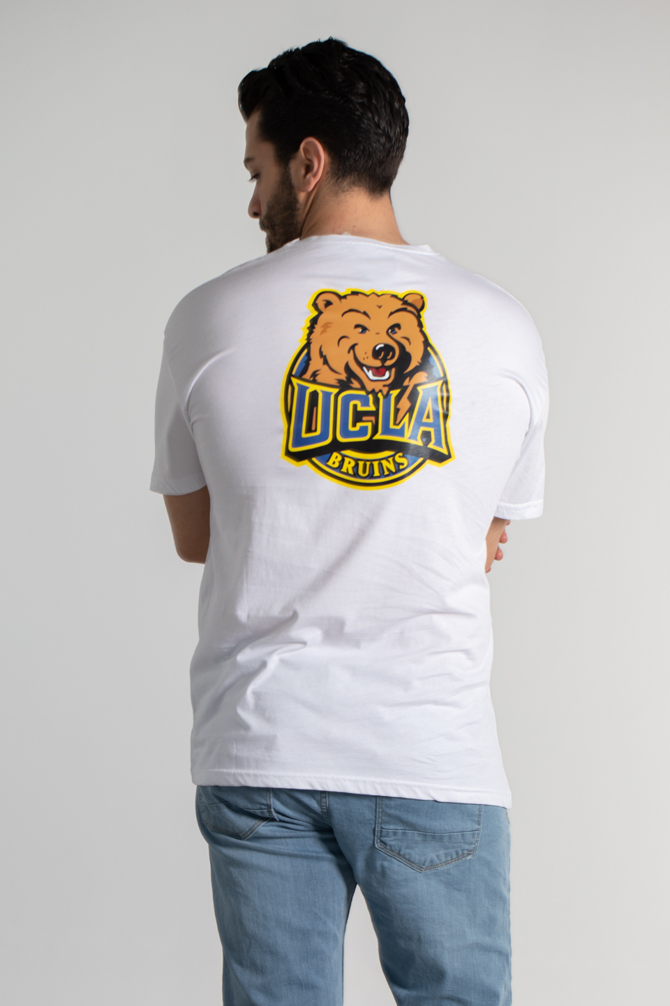 Ucla yazı baskılı t-shirt-4050 Beyaz