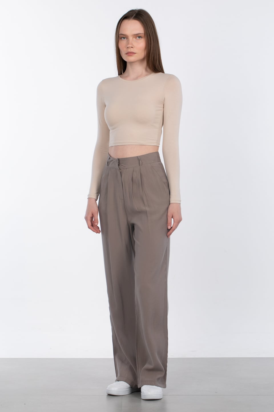 Uzun kol crop body-R990 Taş