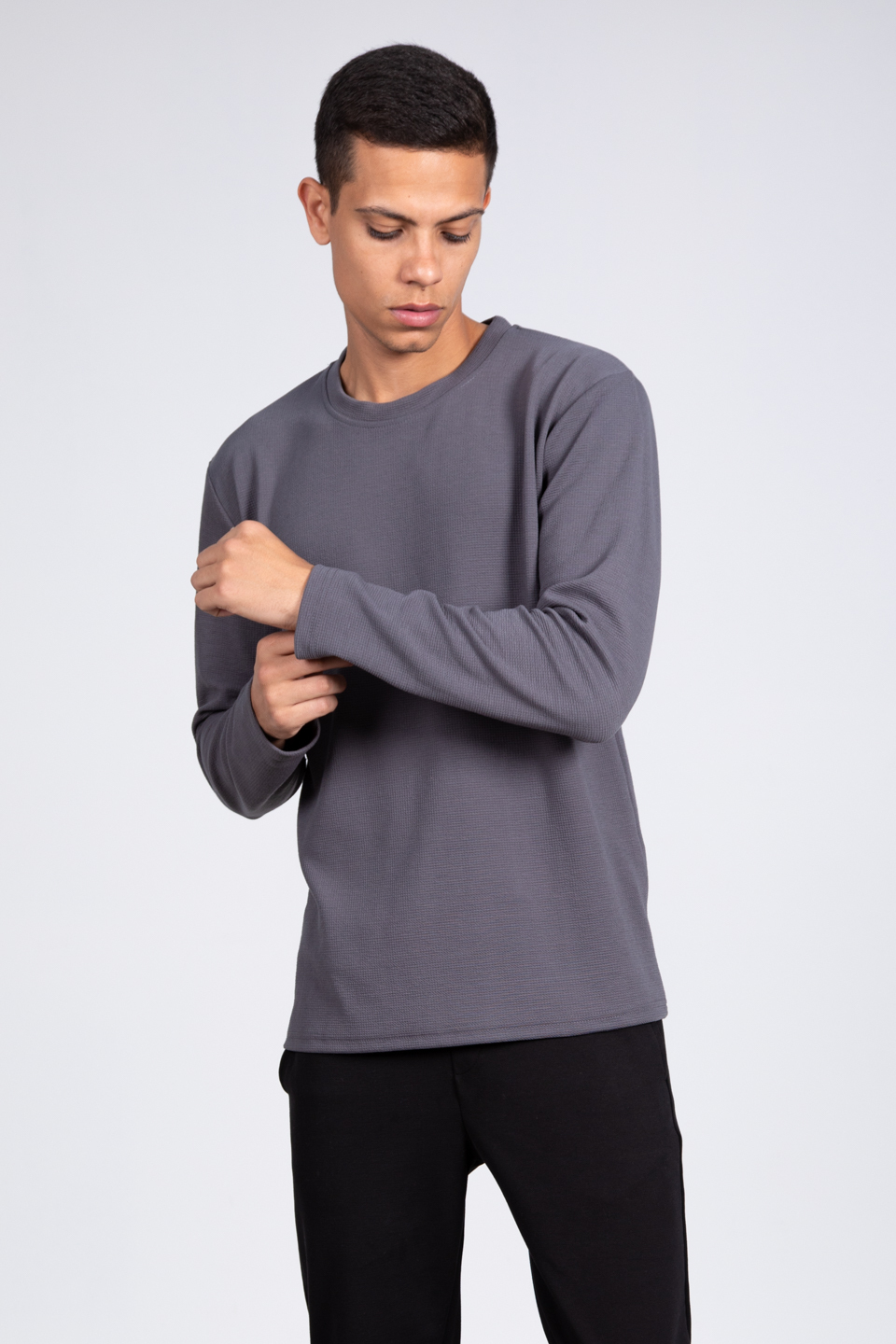 Uzun kol relax kalıp sweatshirt-8045 Antrasit