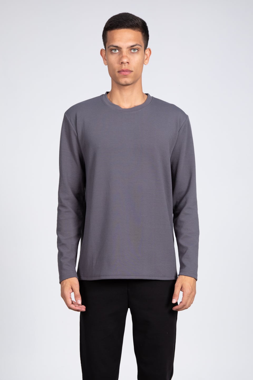 Uzun kol relax kalıp sweatshirt-8045 Antrasit