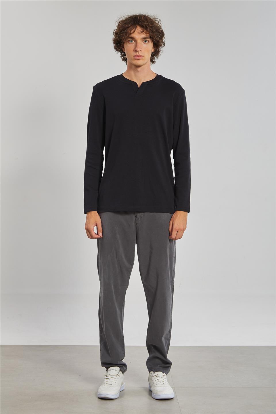 Uzun Kollu Erkek Sweat - Siyah