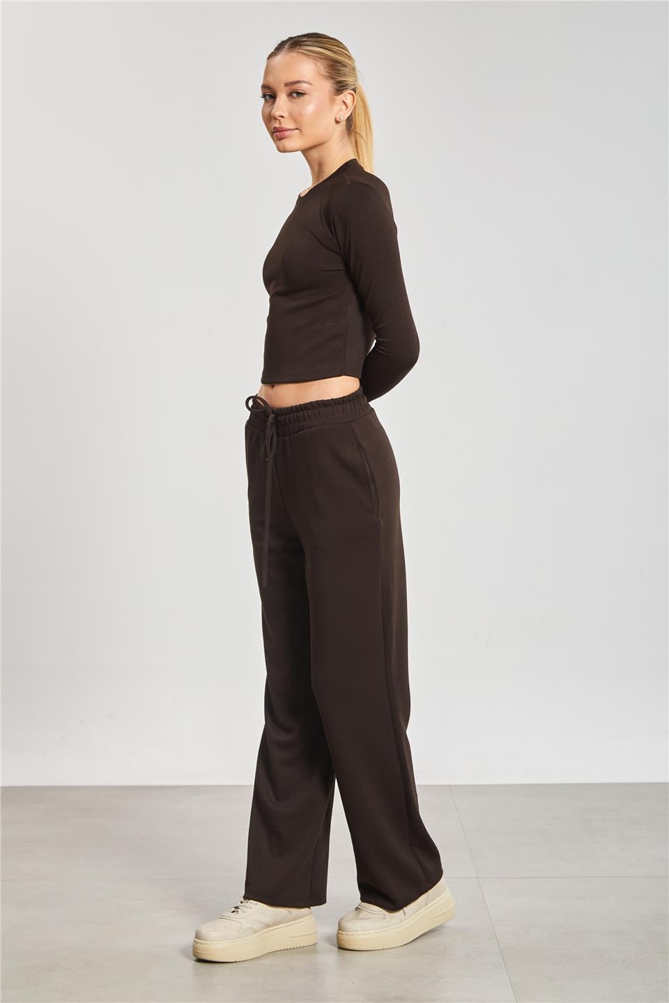 Uzun kollu ikili modal takım-2541 Acı Kahve