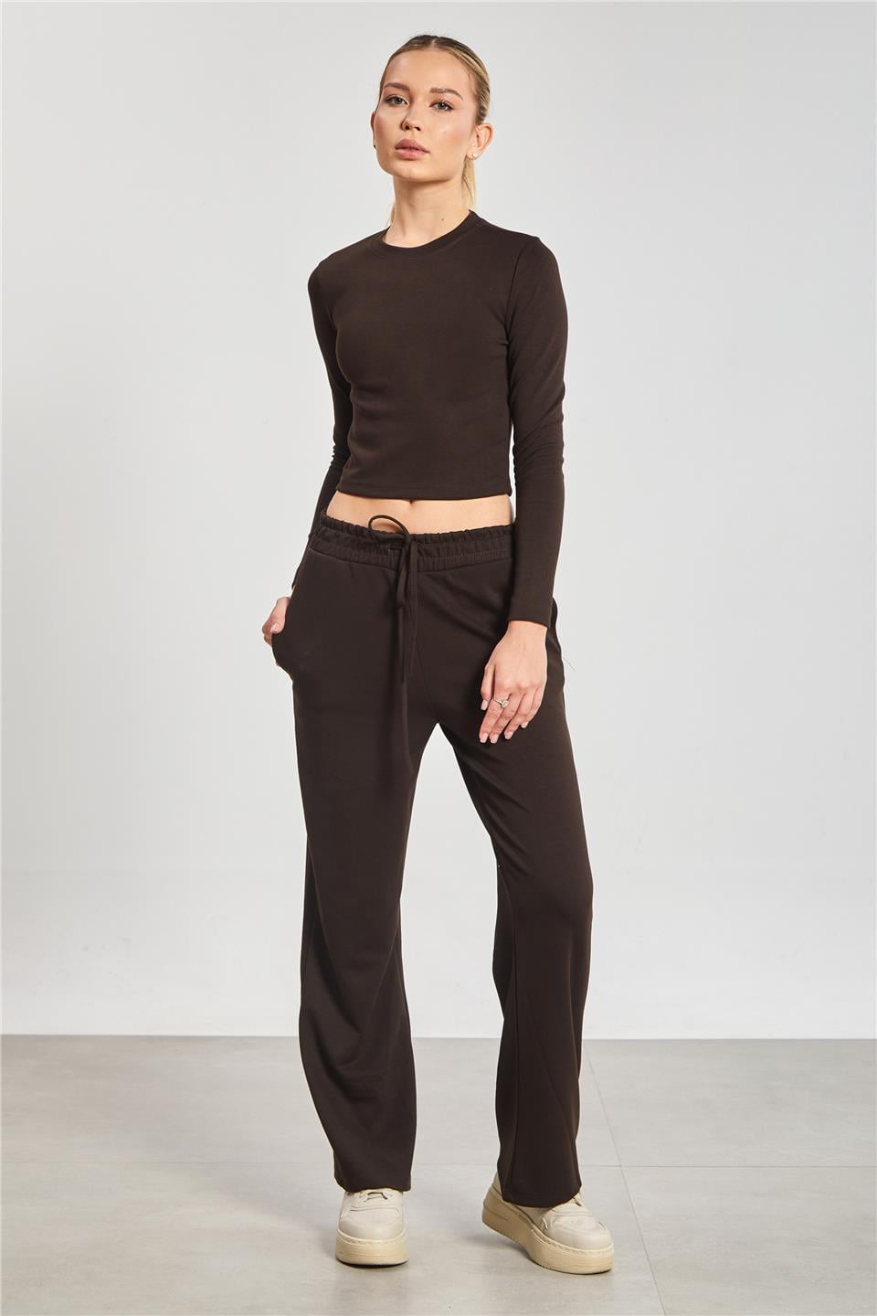 Uzun kollu ikili modal takım-2541 Acı Kahve