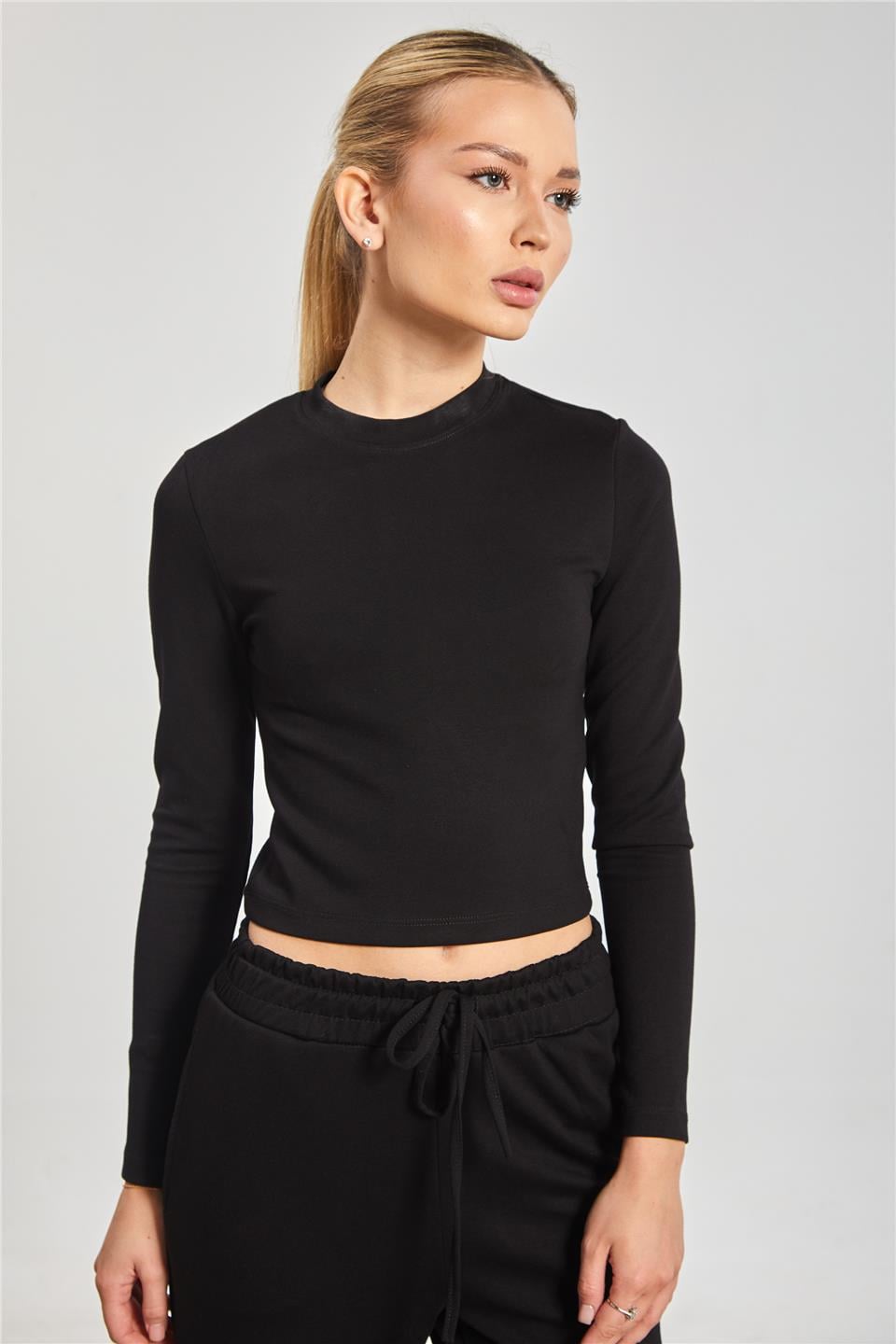 Uzun kollu ikili modal takım-2541 Siyah