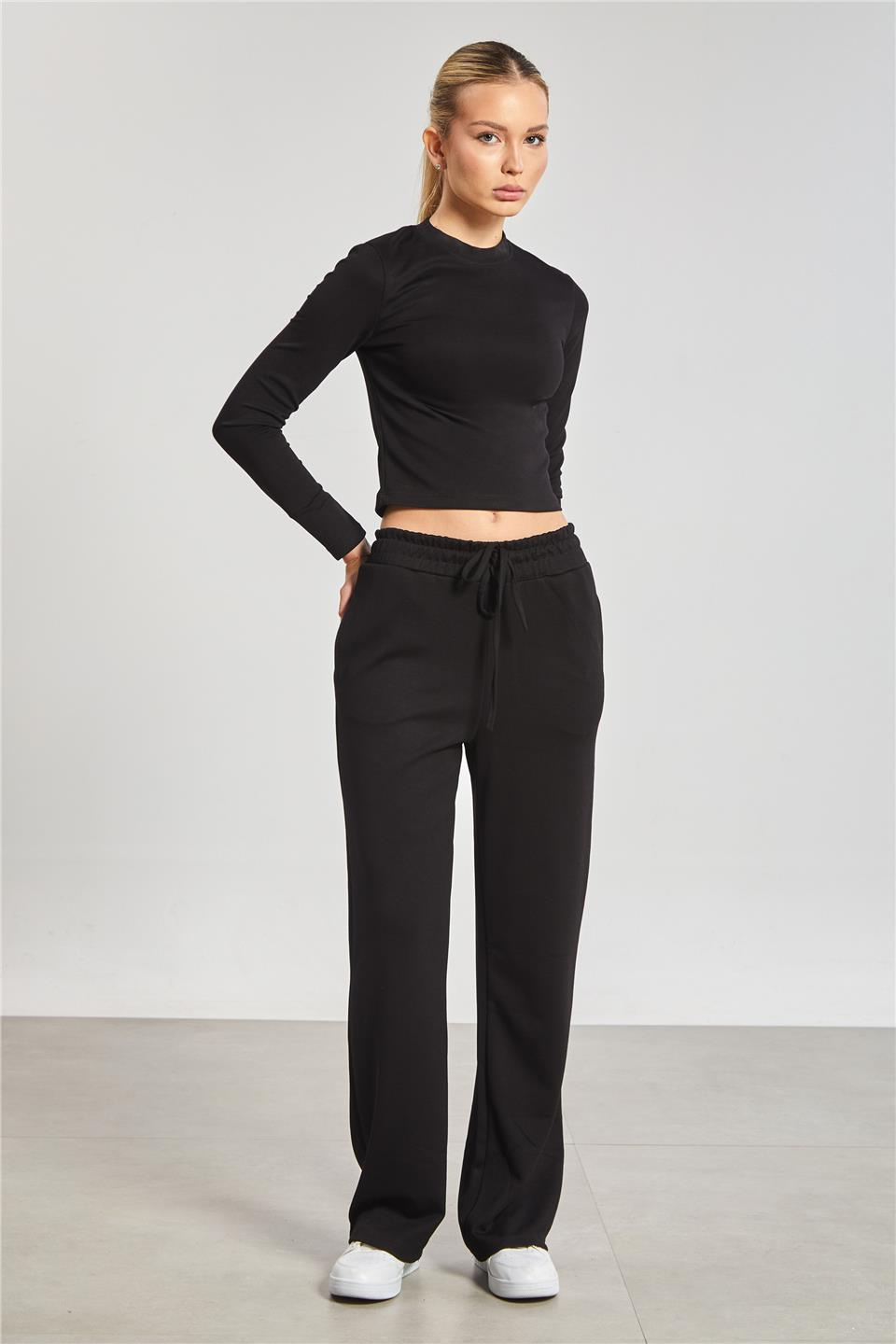 Uzun kollu ikili modal takım-2541 Siyah