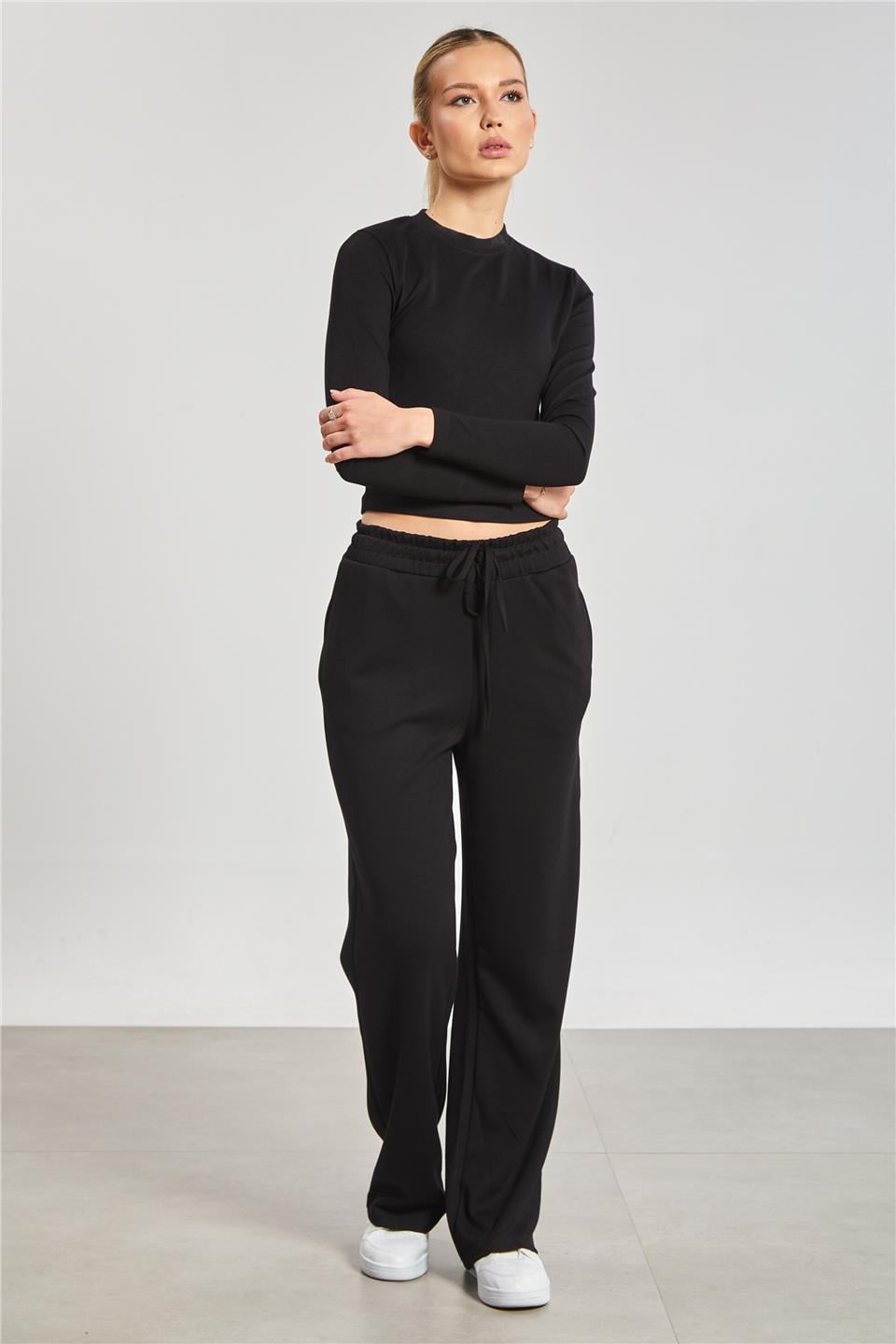 Uzun kollu ikili modal takım-2541 Siyah