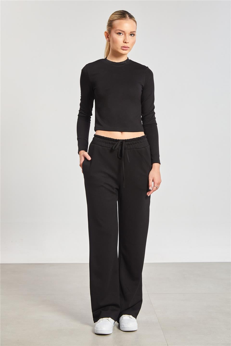 Uzun kollu ikili modal takım-2541 Siyah