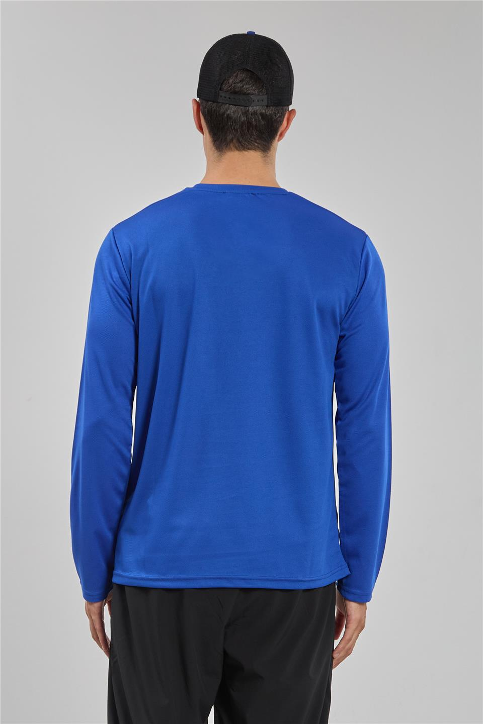 Uzun kollu sporcu t-shirt-THOR Mavi