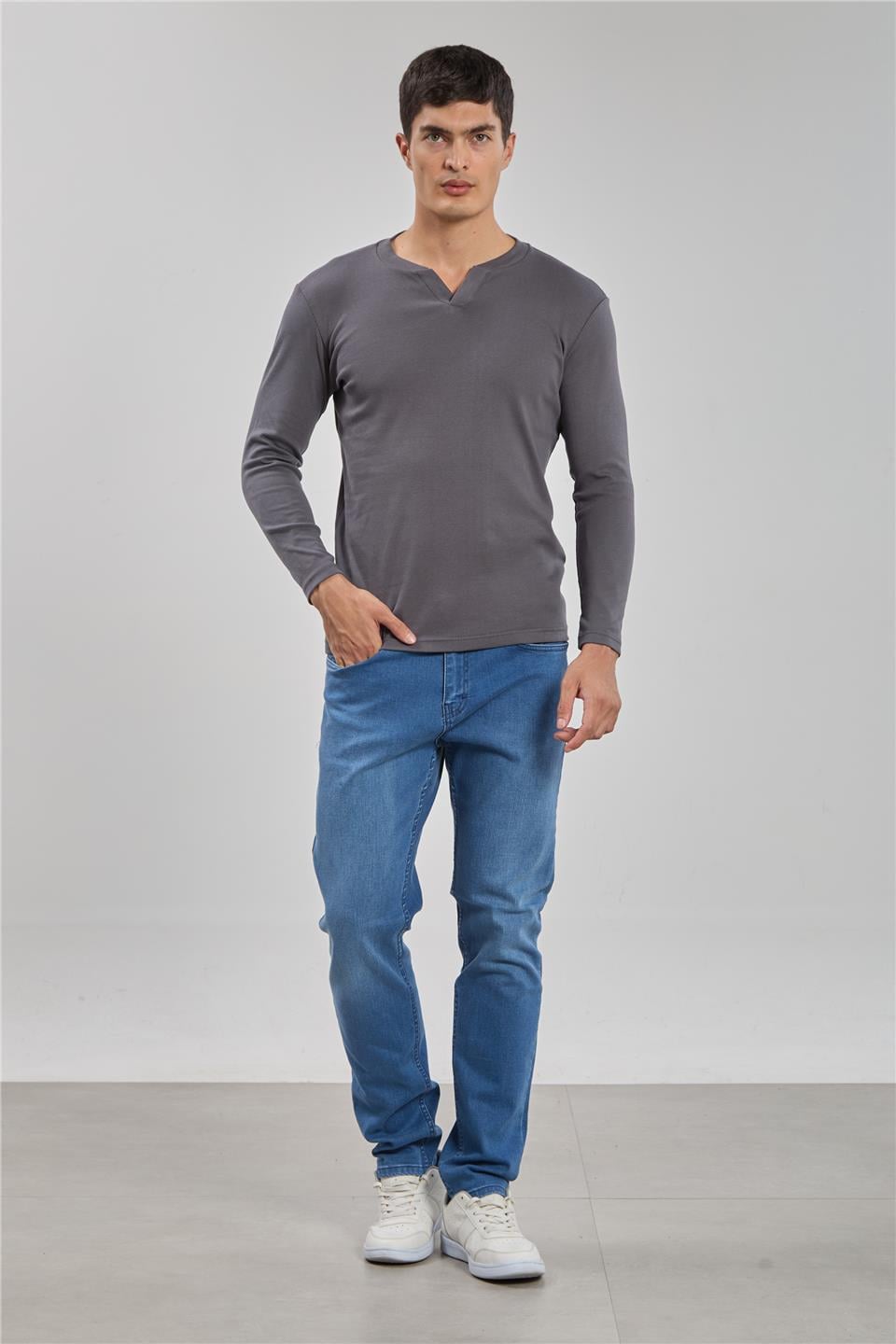 Uzun kollu sweat-5066 Antrasit