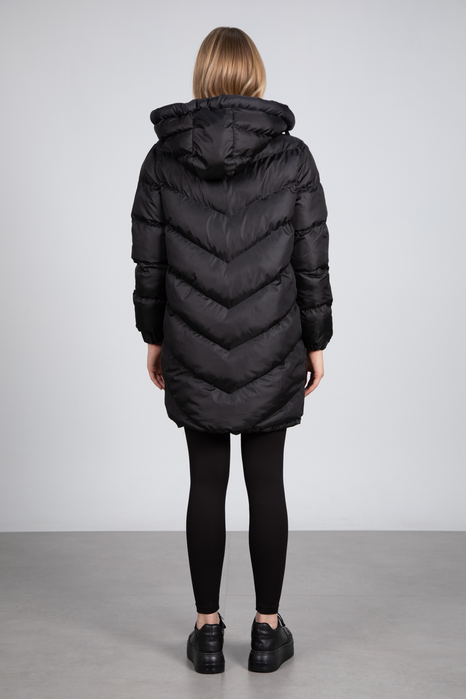 Uzun oversize mont-22-266 Siyah