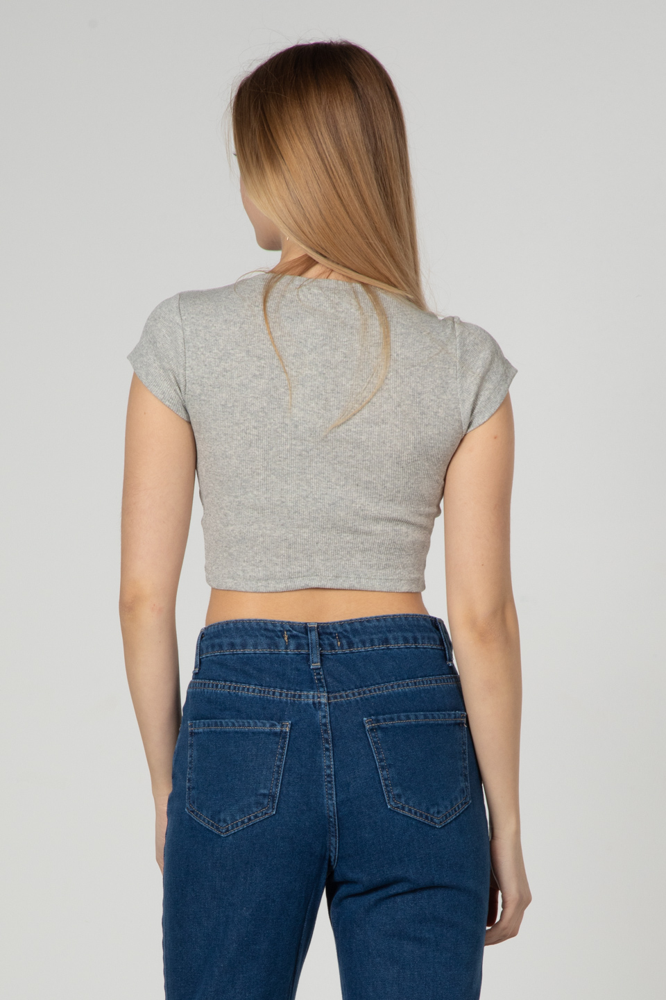 V yaka kaşkorse body-1406 Gri