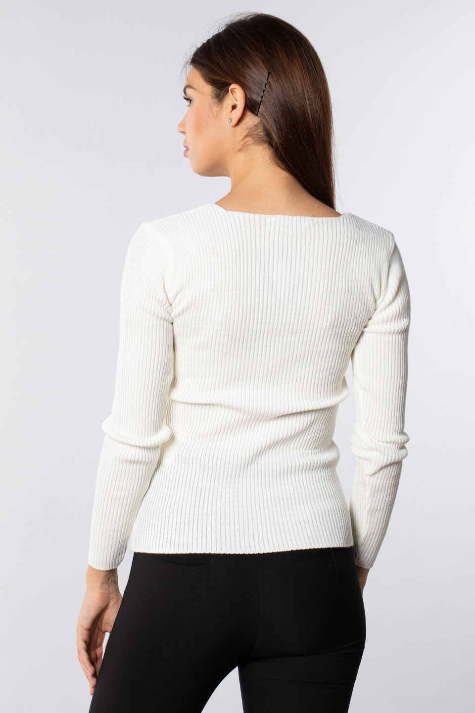 V yaka triko body-2141 Ekru