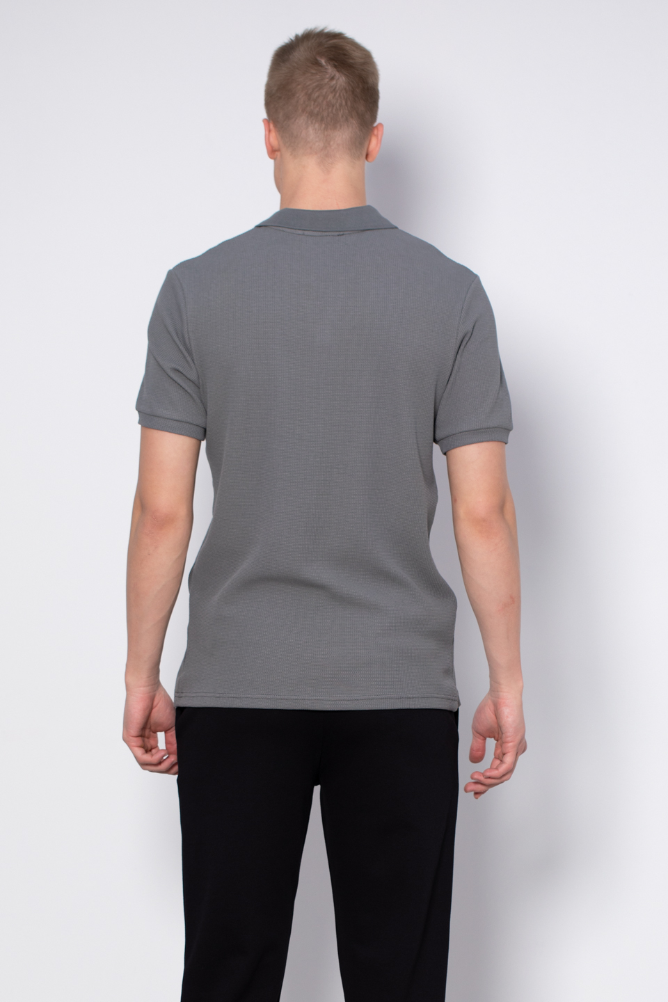 Waffle yakalı t-shirt-2645 A.Haki