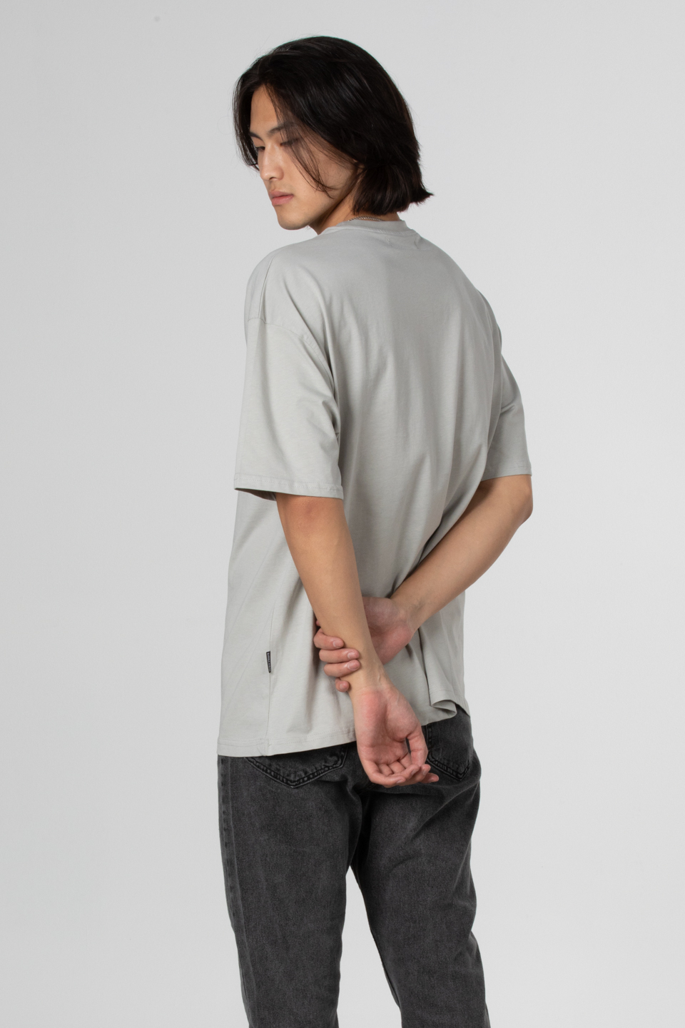 Wake up yazılı t-shirt-5029 Boyalı Gri