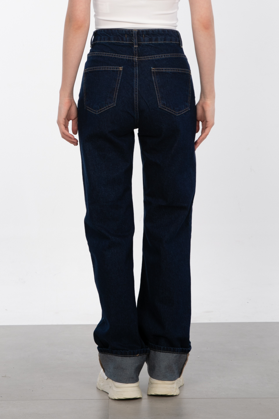 Wide leg jean pantolon-25-1001 Lacivert