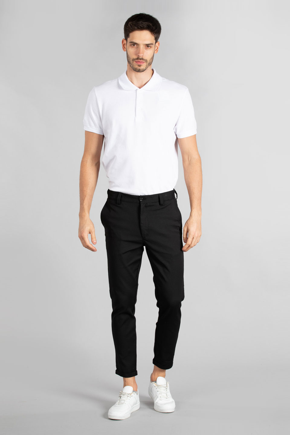 Yan cepli double paça pantolon-4006 Siyah