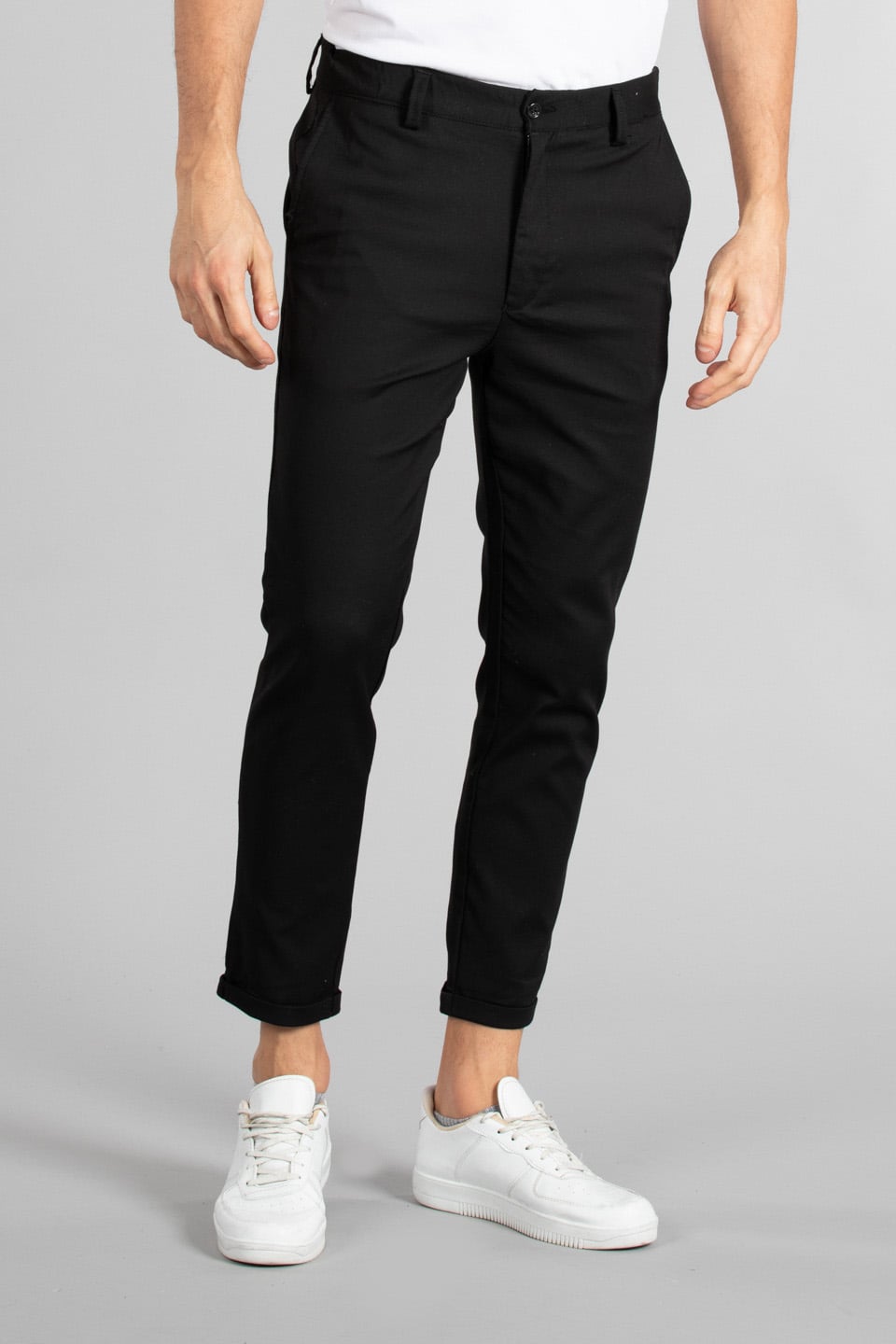 Yan cepli double paça pantolon-4006 Siyah