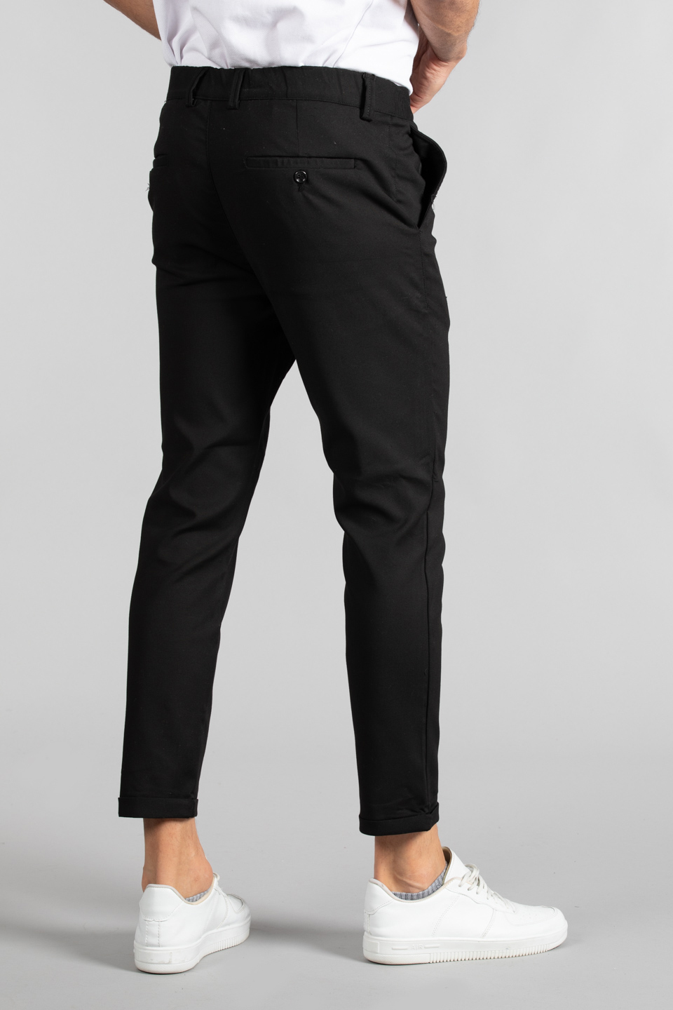 Yan cepli double paça pantolon-4006 Siyah