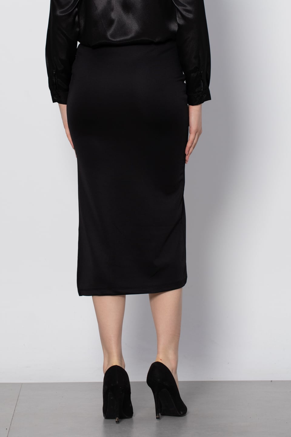 Yan Yırtmaçlı Etek - Siyah