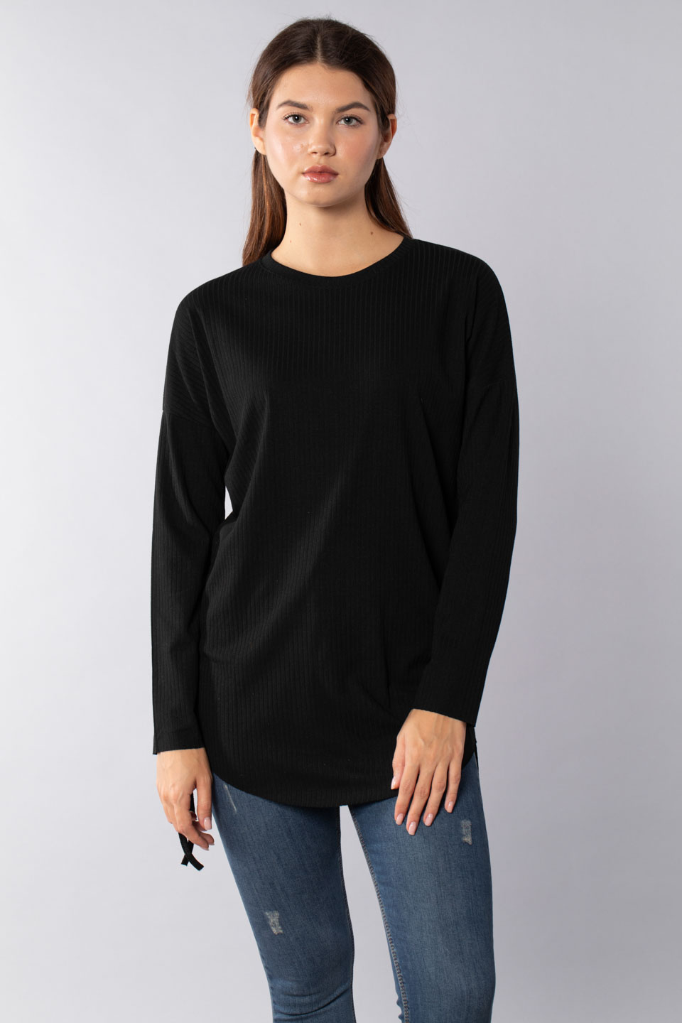 Yandan büzgülü body-1336 Siyah