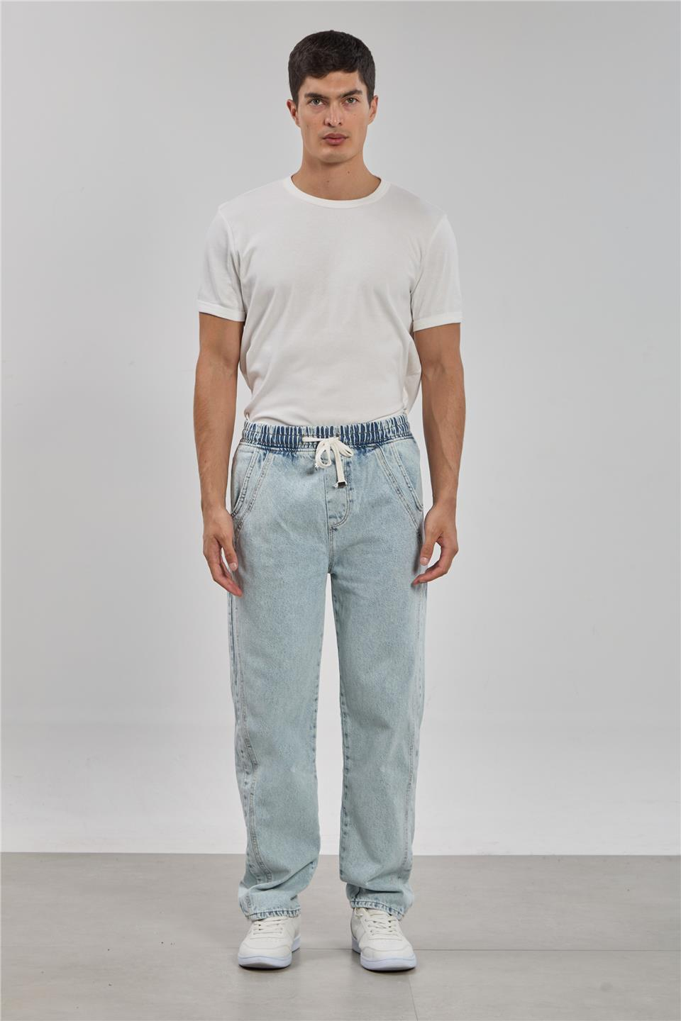 Yandan dikiş detaylı tokyo jean pantolon-1595 Mavi Kar Y.