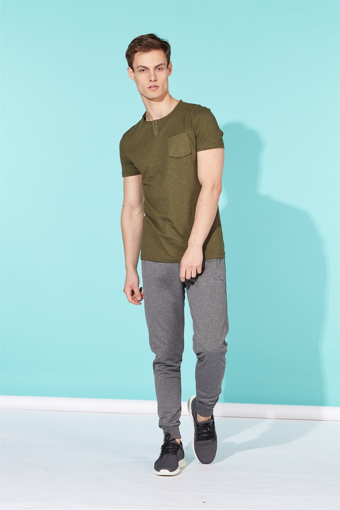 Yanı Şeritli Garnili Eşofman Altı-Antrasit