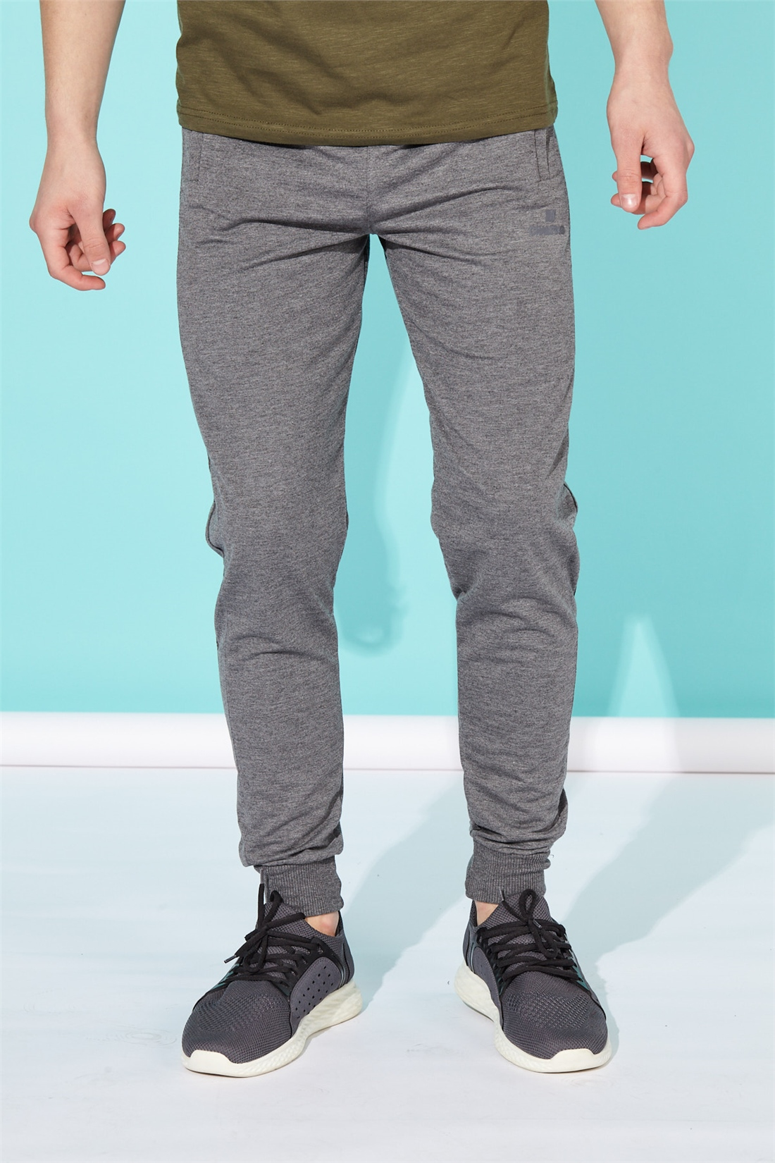 Yanı Şeritli Garnili Eşofman Altı-Antrasit