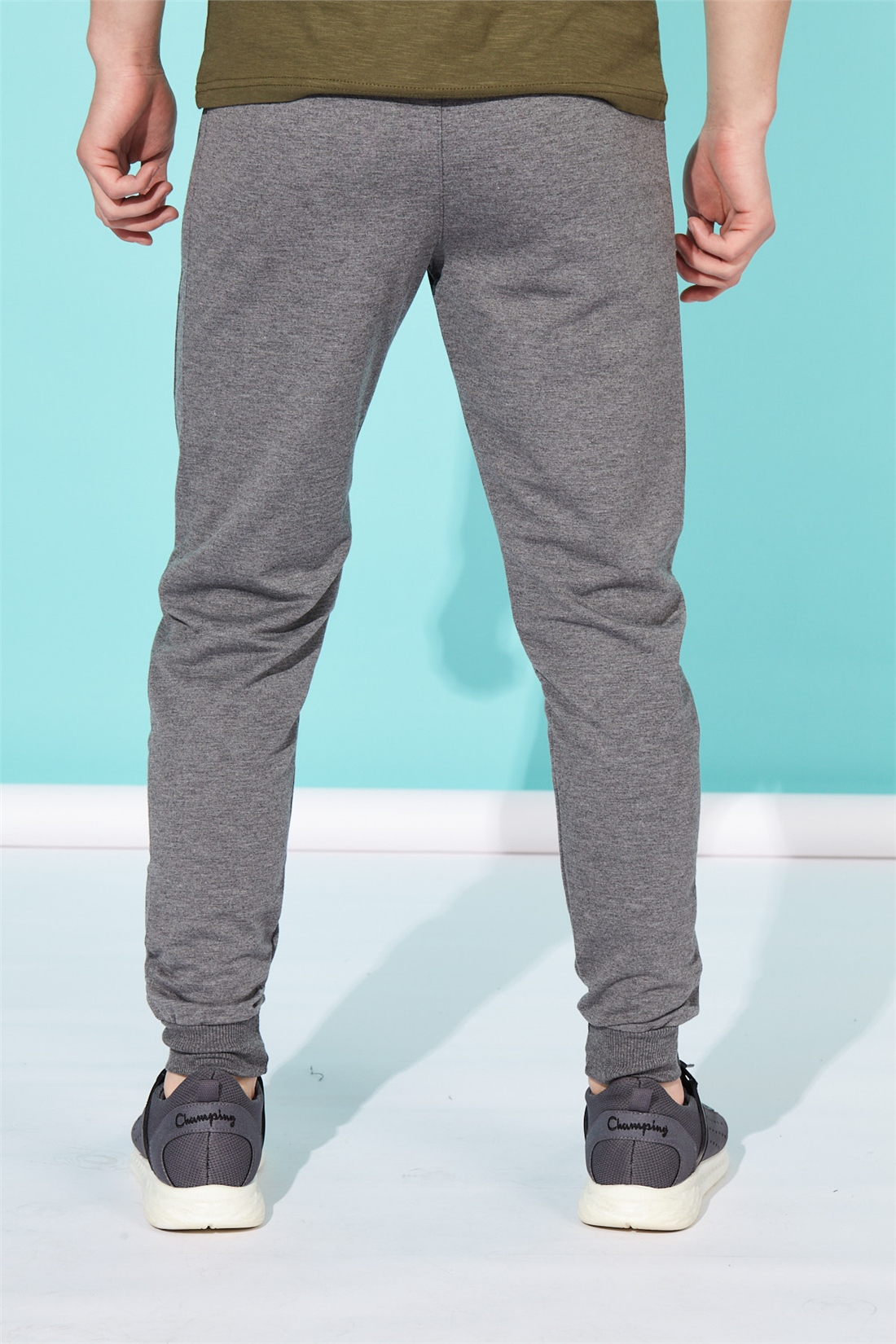 Yanı Şeritli Garnili Eşofman Altı-Antrasit