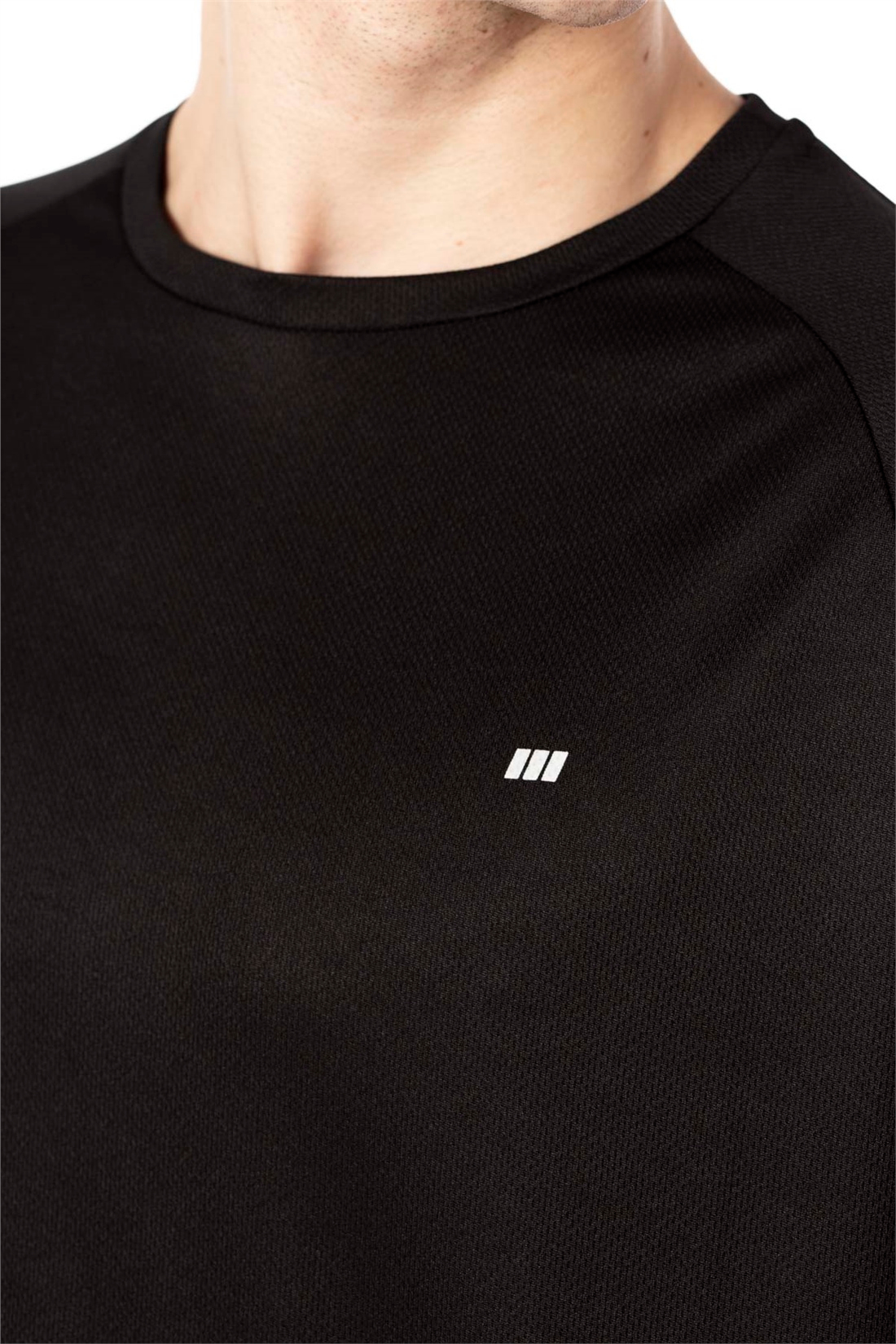 Yanları Şeritli Sport T-Shirt-Siyah