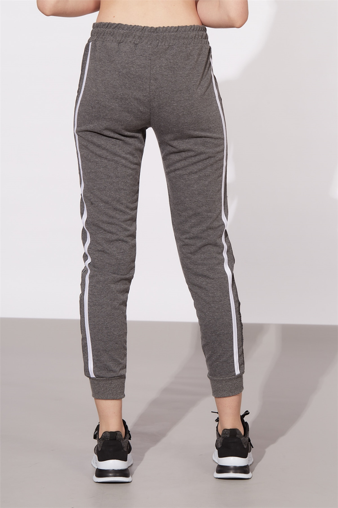 Yanları Yazı Baskılı Eşofman Altı-Antrasit