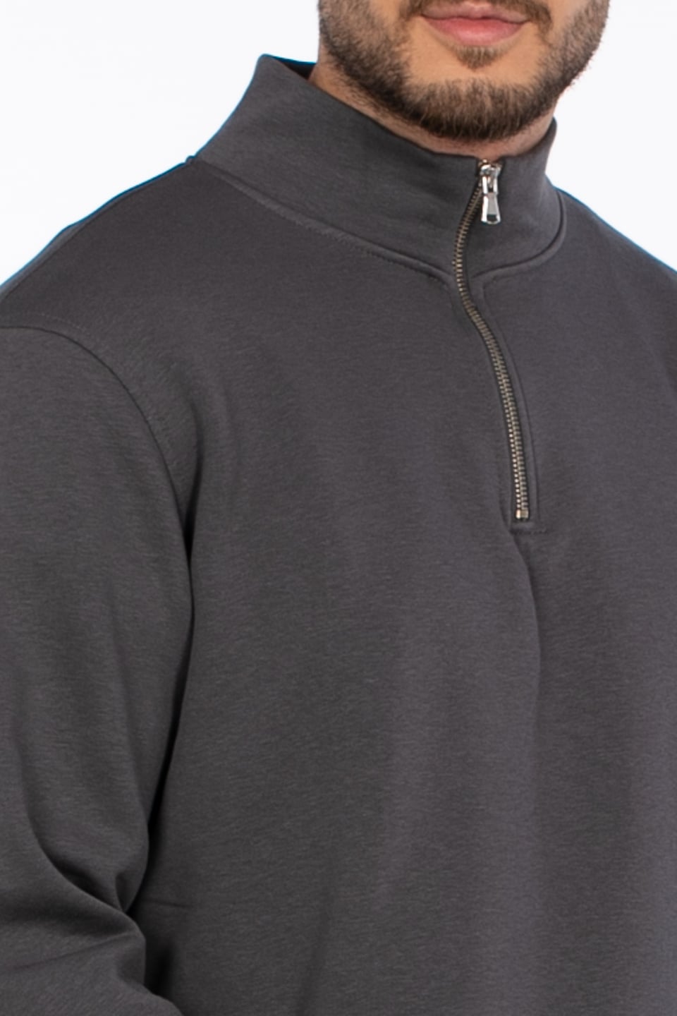 Yarım fermuarlı dik yaka sweat-5259-2 Antrasit