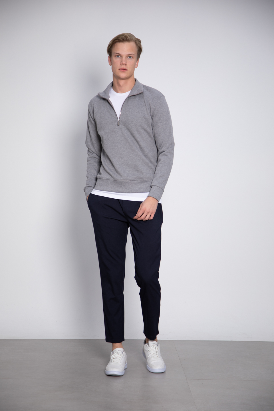 Yarım fermuarlı sweatshirt-9069 K.Grimelanj