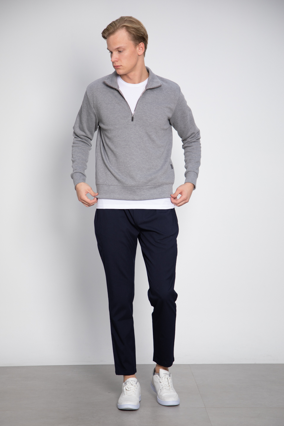 Yarım fermuarlı sweatshirt-9069 K.Grimelanj