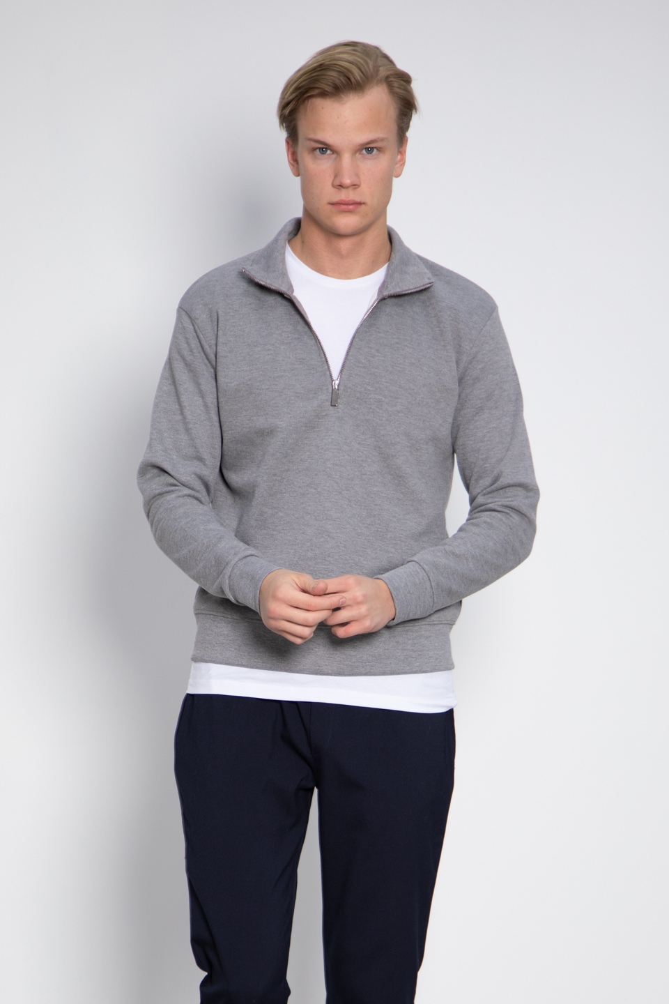 Yarım fermuarlı sweatshirt-9069 K.Grimelanj
