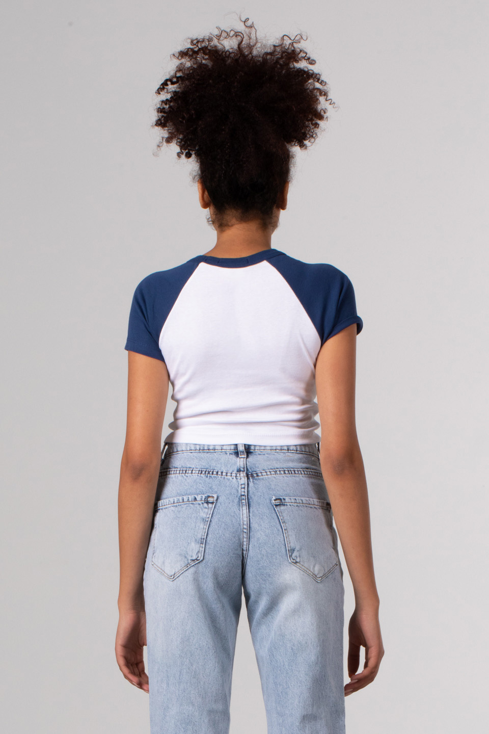 Yazı baskılı garnili crop-4107 Beyaz