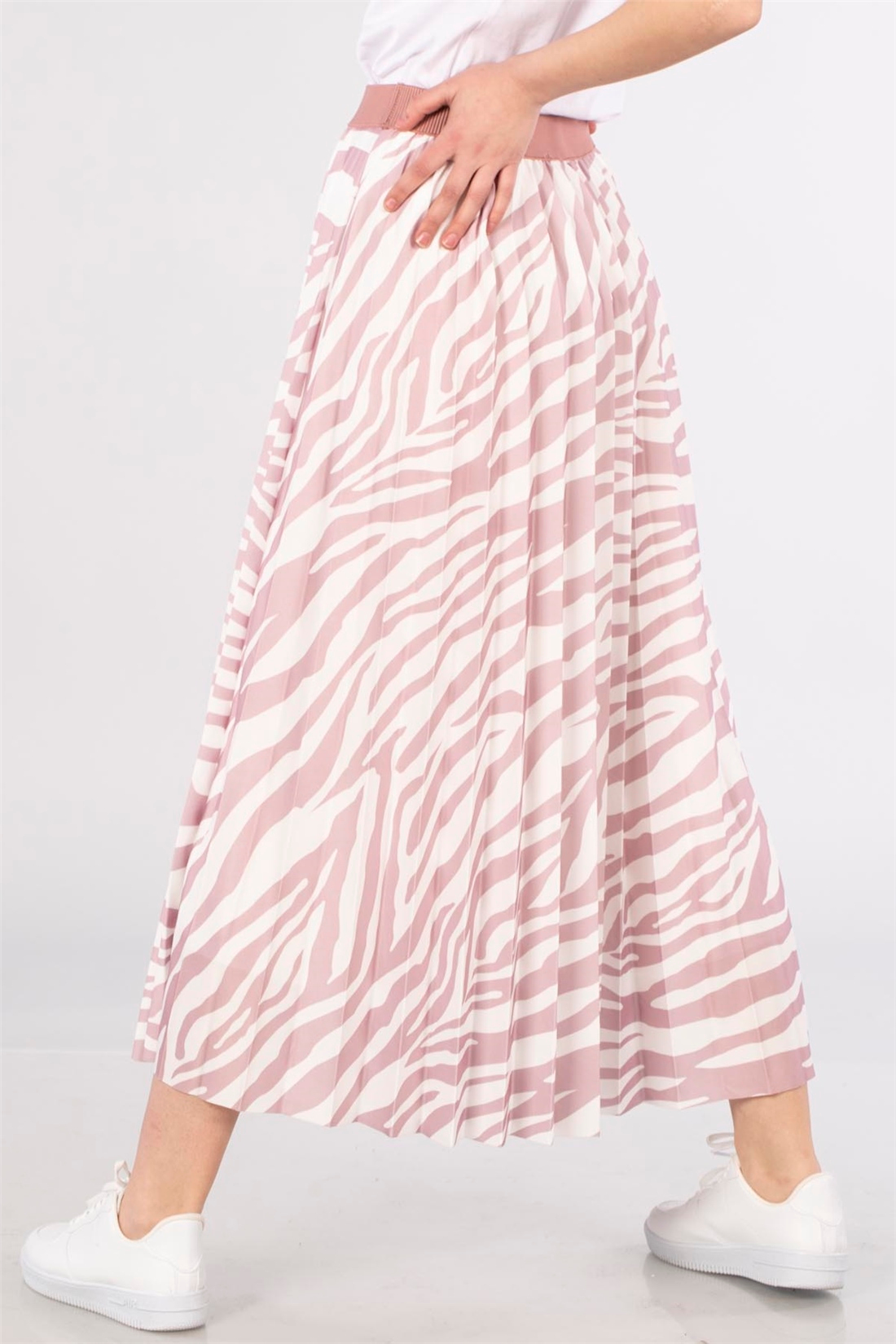 Zebra Desen Etek-Gül Kurusu