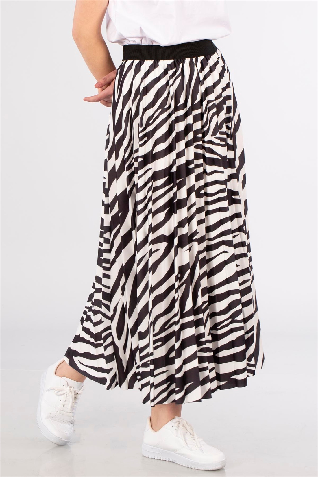 Zebra Desen Etek-Siyah