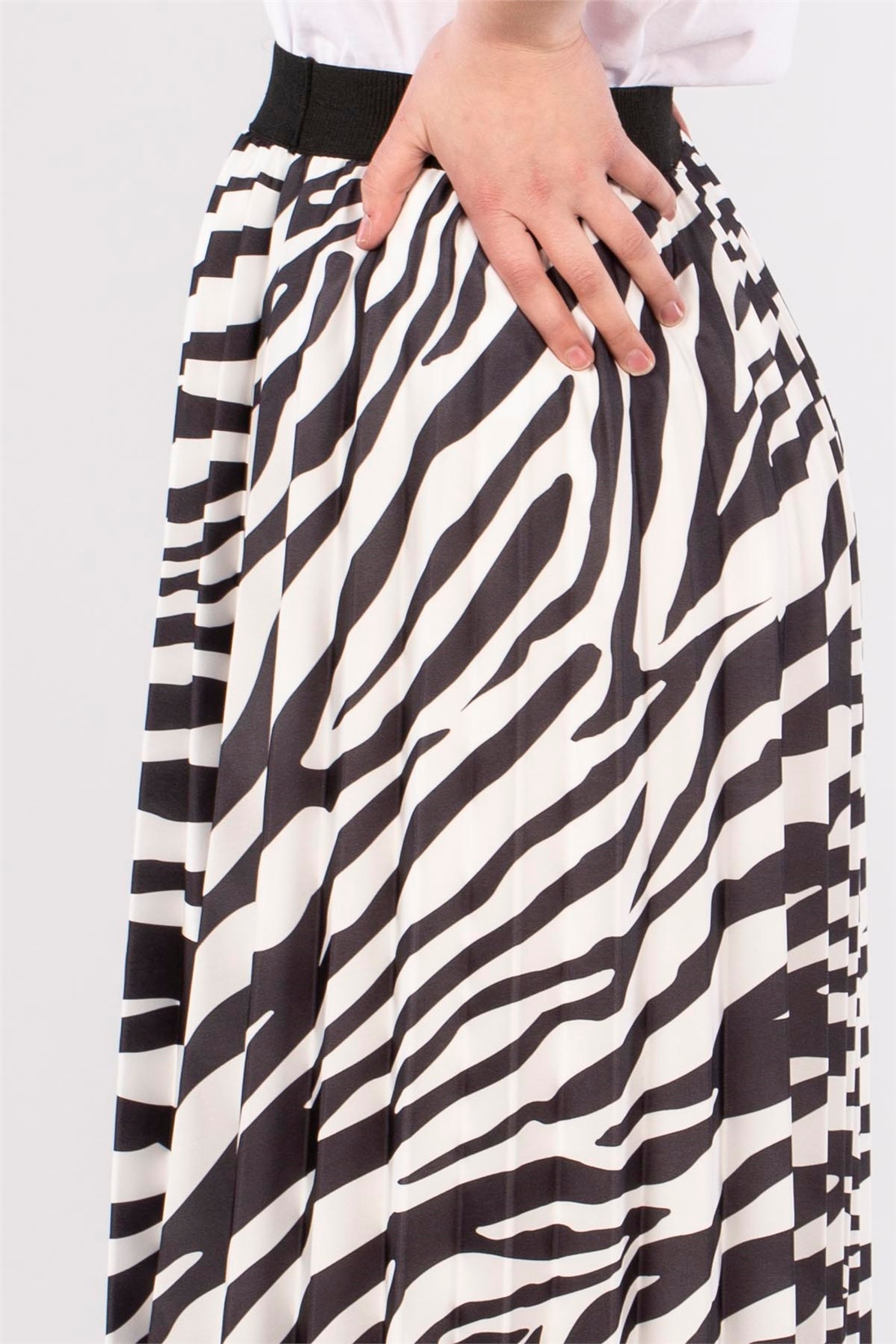 Zebra Desen Etek-Siyah