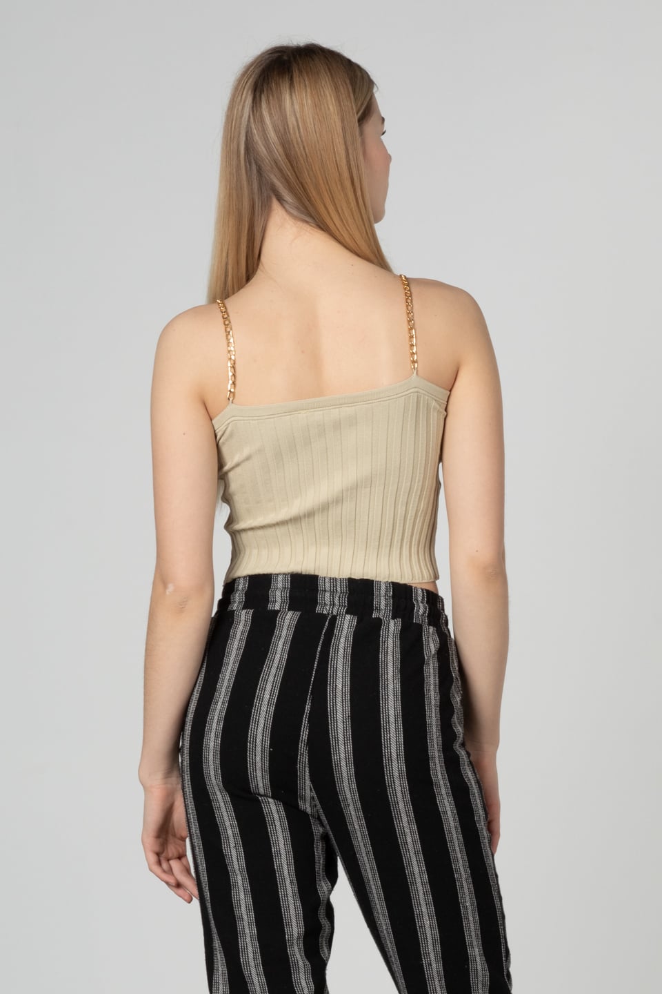 Zincir askılı crop body-8923 Taş