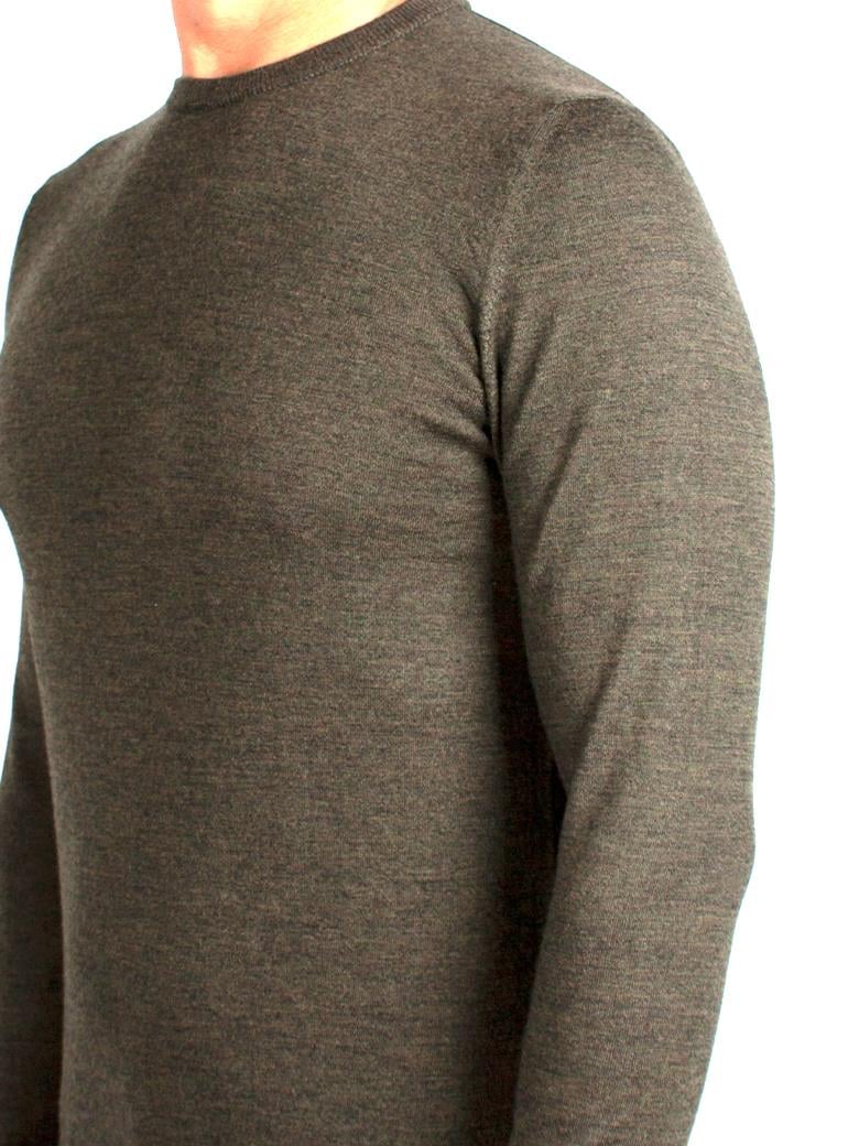 Bisiklet Yaka Haki Melanj Yün Kazak