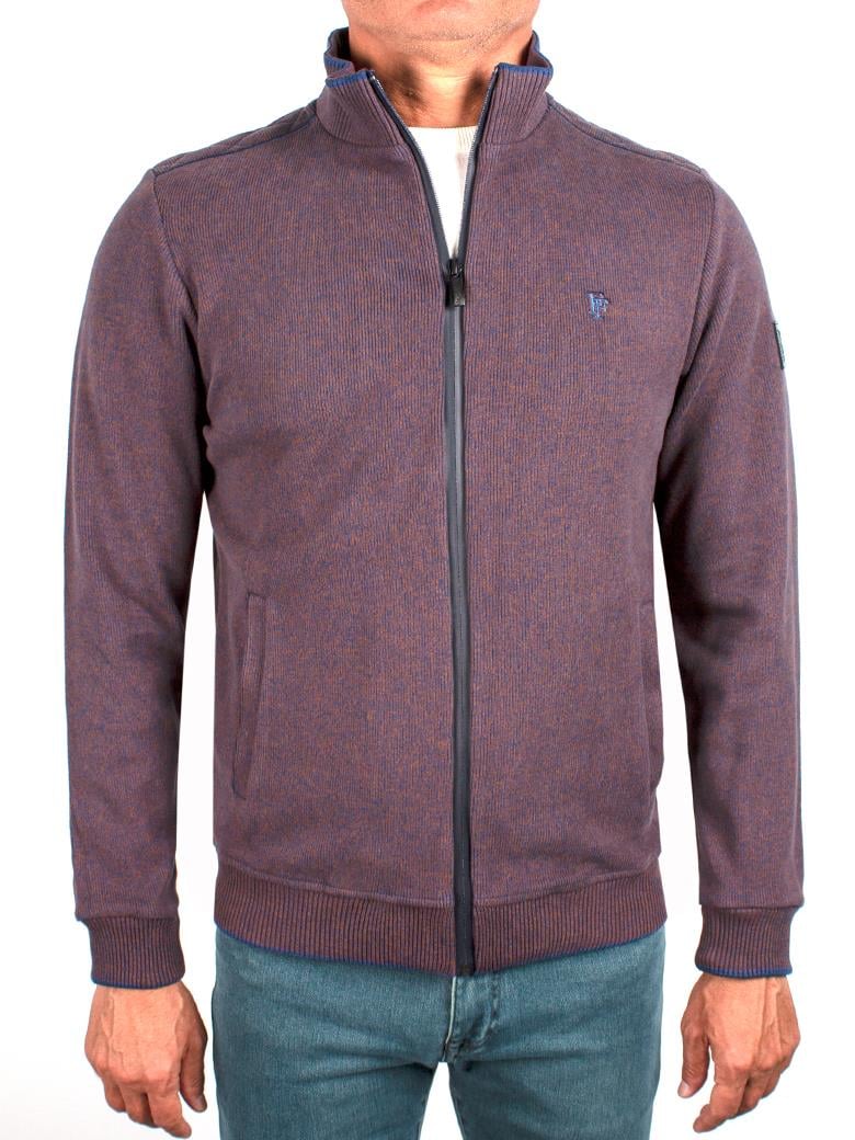 Dik Yaka Fermuarlı Pamuk Kahverengi Sweatshirt