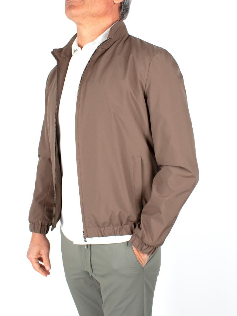 Dik Yaka Rüzgar Geçirmez İçi Pamuklu Haki Yazlık Mont