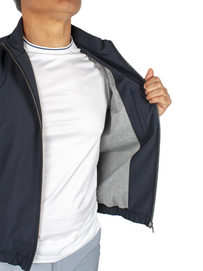 Dik Yaka Rüzgar Geçirmez İçi Pamuklu Lacivert Yazlık Mont