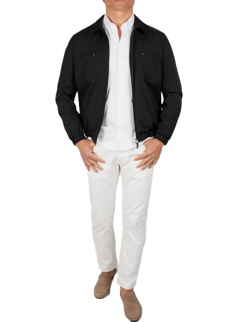 Gömlek Yaka Cep Fermuarlı Rüzgar Geçirmez İçi Pamuklu Siyah Yazlık Mont