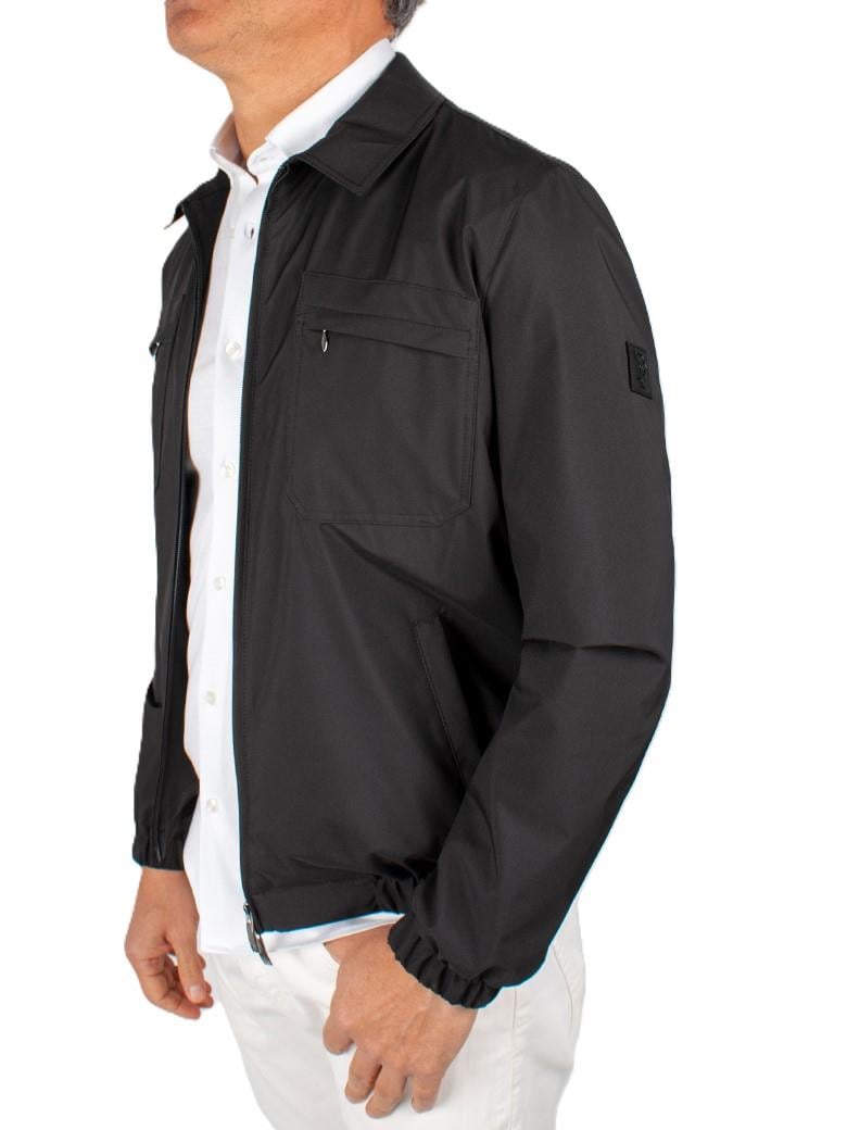 Gömlek Yaka Cep Fermuarlı Rüzgar Geçirmez İçi Pamuklu Siyah Yazlık Mont